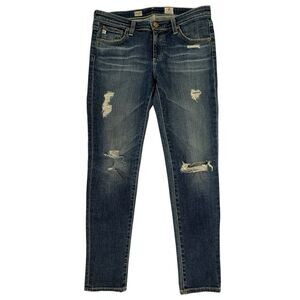 AG Adriano Goldschmied The Stevie Ankle Slim Straight Jeans Women 28R Blue Denim